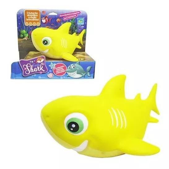 Imagem de Boneco Tubarão Vinil Macio Bebe Shark Brinquedo Infantil