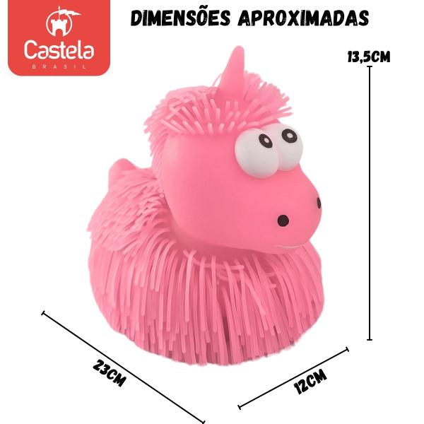 Boneco Unicórnio Estica e Aperta Anti Stress Luz Brilhante Divertido Rosa - Castela Imagem de Boneco Unicórnio Estica e Aperta Anti Stress Luz Brilhante Divertido Rosa - Castela