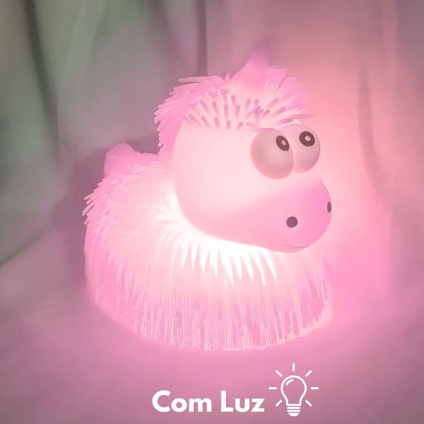 Imagem de Boneco Unicórnio Estica e Aperta Anti Stress Luz Brilhante Divertido Rosa - Castela