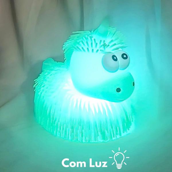 Imagem de Boneco Unicórnio Estica e Aperta Anti Stress Luz Brilhante Divertido Verde - Castela