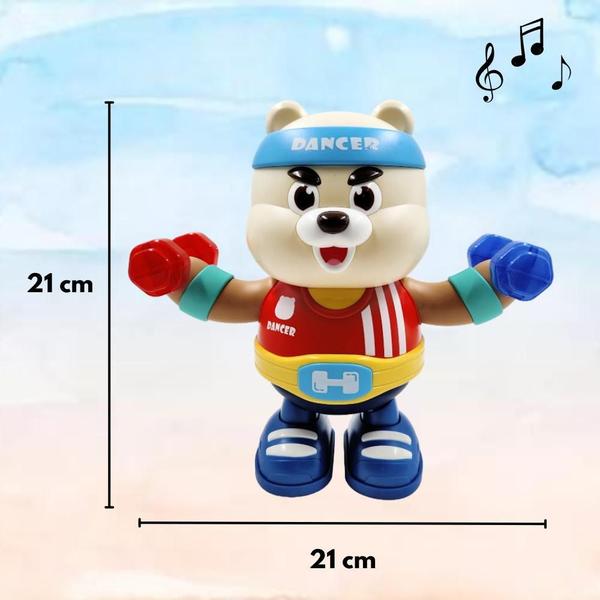 Imagem de Boneco Urso Dançarino Fitness Musical Com Luz E Som