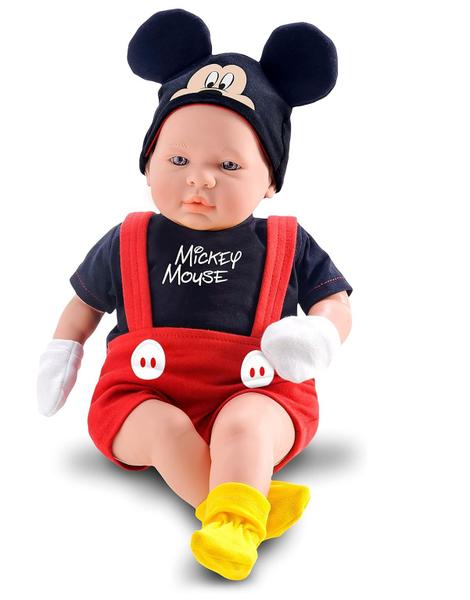 Imagem de Boneco Vinil Mickey Mouse Classic Doll Recém Nascido Disney