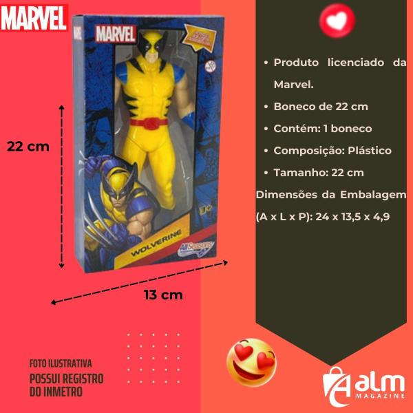 Imagem de Boneco Wolverine  Brinquedo Marvel X-men Garras Articulado Vingadores