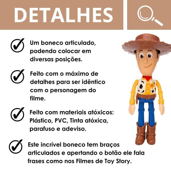 Imagem de Boneco Woody Xerife Articulado C/ Som Fala - Toy Story Disney - Elka