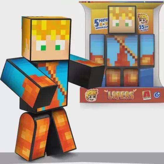 Imagem de Boneco YouTuber Lopers Minecraft Articulado 25cm - Algazarra