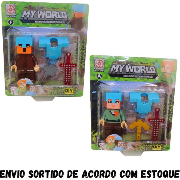 Imagem de Bonecos Articulados Guerreiros MineCraft Word com Acessorios