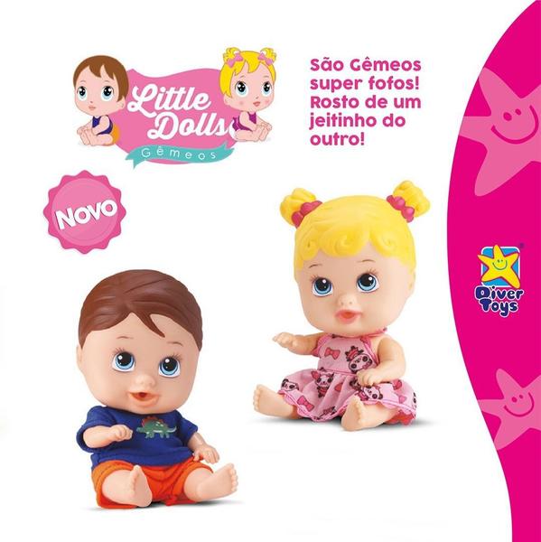 Imagem de Bonecos Baby Little Dolls Gêmeos Menino e Menina - Divertoys