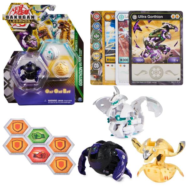 Imagem de Bonecos de ação Bakugan Legends Starter, pacote com 3 bonecos Gorthion Ultra