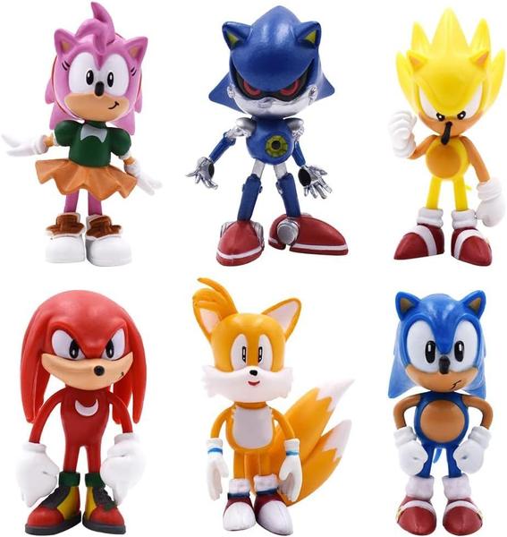 Imagem de Bonecos de ação ROCFAR Sonic The Hedgehog, pacote com 6 cm de altura