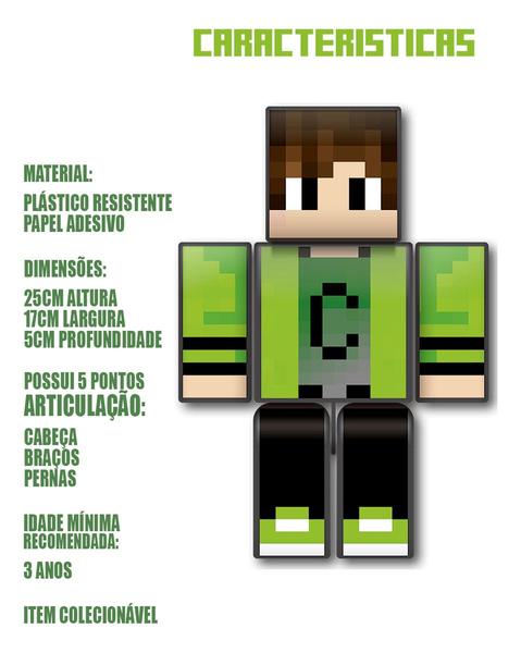 Imagem de Bonecos do jogo Minecraft Cadres e Lopers 25 cm kit com 2