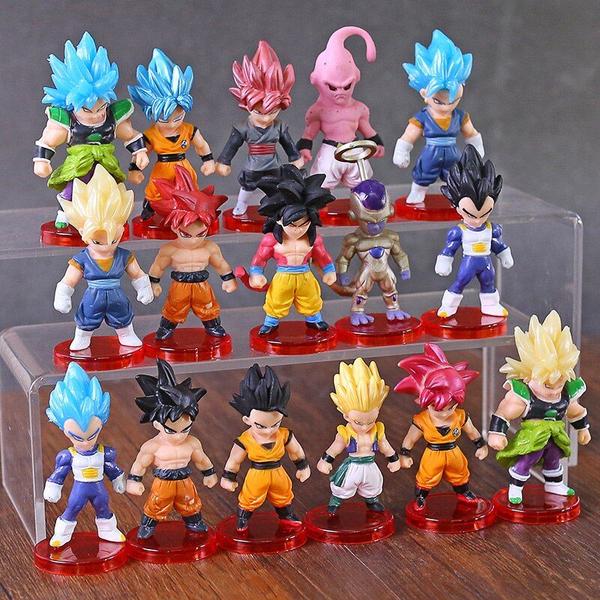 Bonecos Dragon Ball Z Kit 16 Miniaturas Dragon ball Z Goku Broly