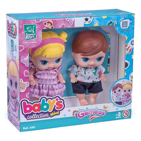 Imagem de Bonecos gêmeos articulados babys collection super toys