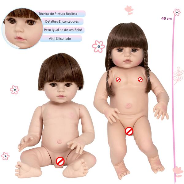 Bonecos Gemêos Reborn Recém Nascidos Corpo Vinil Castanhos - Cegonha Reborn Dolls Imagem de Bonecos Gemêos Reborn Recém Nascidos Corpo Vinil Castanhos