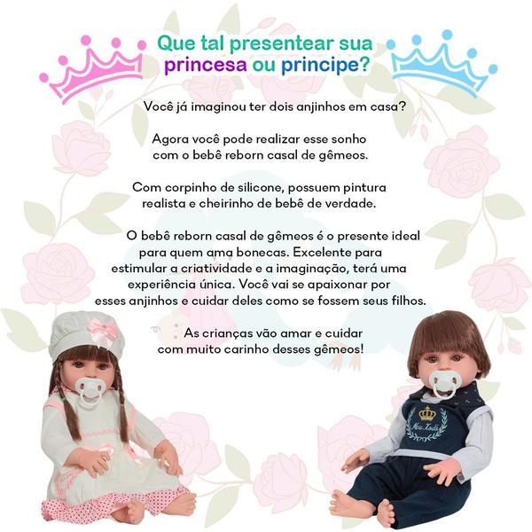 Bonecos Gemêos Reborn Recém Nascidos Corpo Vinil Castanhos - Cegonha Reborn Dolls Imagem de Bonecos Gemêos Reborn Recém Nascidos Corpo Vinil Castanhos