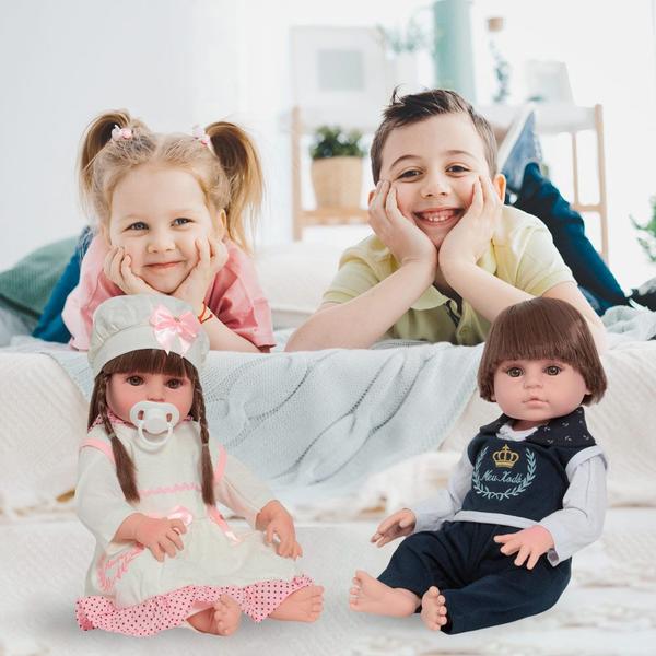 Bonecos Gemêos Reborn Recém Nascidos Corpo Vinil Castanhos - Cegonha Reborn Dolls Imagem de Bonecos Gemêos Reborn Recém Nascidos Corpo Vinil Castanhos