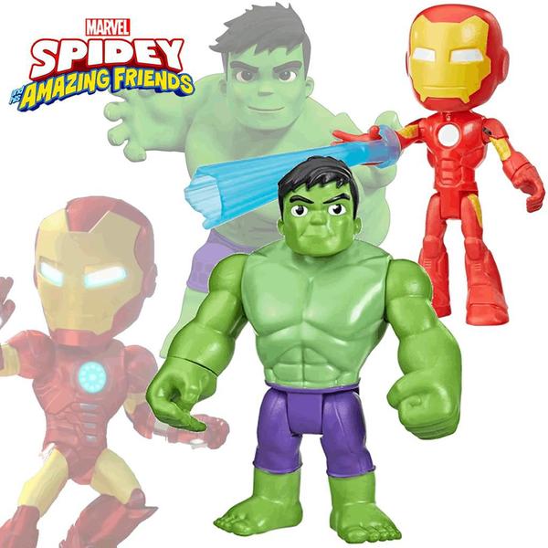 Bonecos Homem de Ferro e Hulk Spidey Amazing Friends - Hasbro Imagem de Bonecos Homem de Ferro e Hulk Spidey Amazing Friends