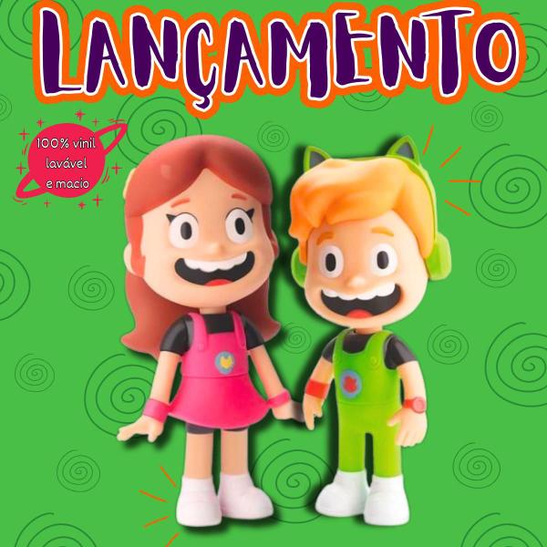 Imagem de Bonecos Infantil Feitos Em Em Vinil Gato Galatico 22cm E Duda Galatica 19cm Brinquedo Divertoys