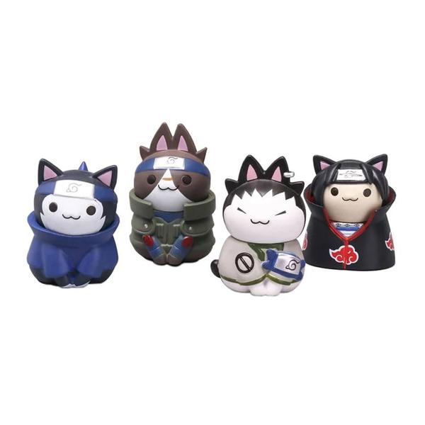 Imagem de Bonecos Kawaii Naruto Cat - 8 Mini Figuras Anime - Presentes para Crianças