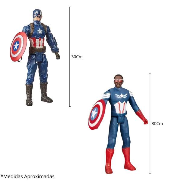 Imagem de Bonecos Marvel Capitão América Steve Rogers e Sam Wilson