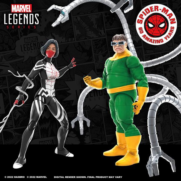 Imagem de Bonecos Marvel Legends Spider-Man 60th Marvels Silk e Doutor Octopus F3462 Hasbro