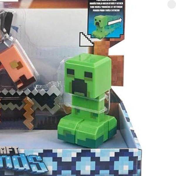 Imagem de Bonecos Minecraft Creeper Vs Piglin Bruiser GYR98A - Mattel