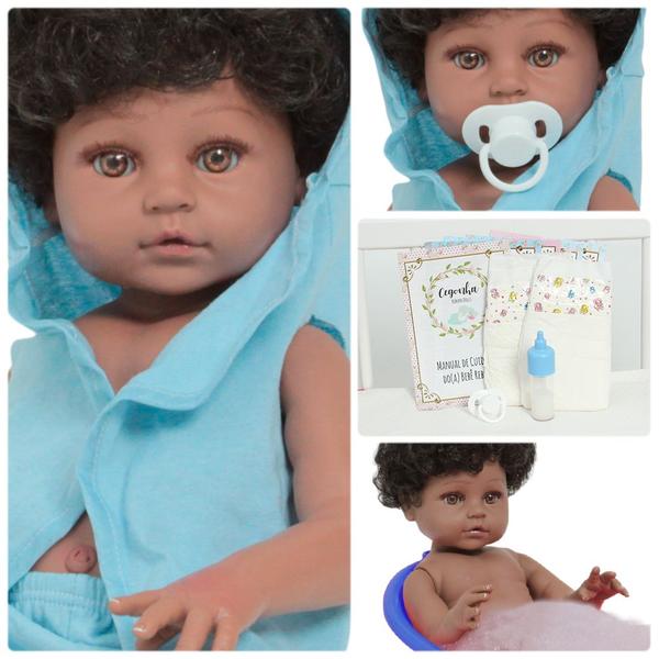 Bonecos Reborn Gemêos Corpo De Vinil 46 cm Fofinhos Castanho - Cegonha Reborn Dolls Imagem de Bonecos Reborn Gemêos Corpo De Vinil 46 cm Fofinhos Castanho