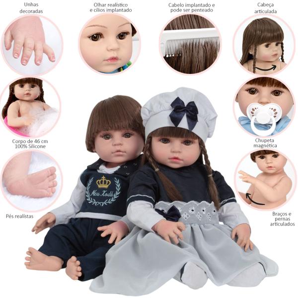 Bonecos Reborn Gemêos Recém Nascidos Corpo De Vinil Lindos - Cegonha Reborn Dolls Imagem de Bonecos Reborn Gemêos Recém Nascidos Corpo De Vinil Lindos