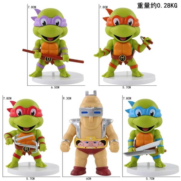 Bonecos Tartarugas Ninja kids 4 Bonecos + Krang - Bonecos