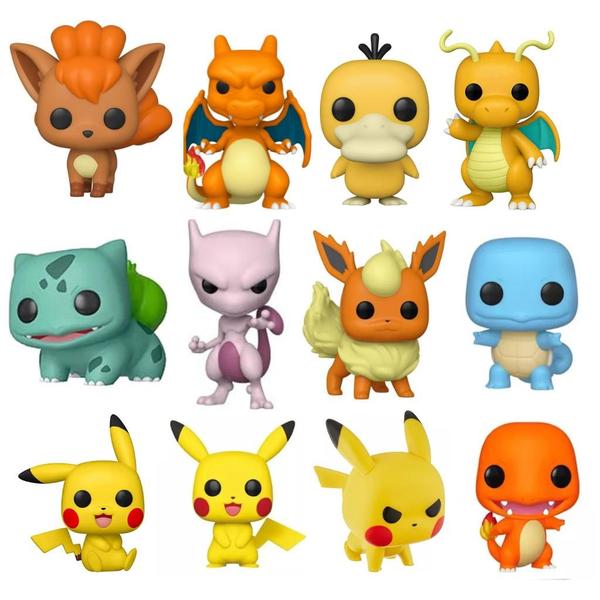 Imagem de Bonecos Tipo Funko Pop Coleção Pokemon, Pikachu, Mewtwo, Flareon, Psyduck,  Bulbasaur Sem Caixa