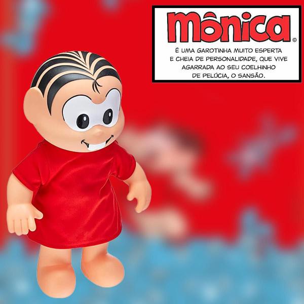 Imagem de Bonecos Turma da Monica Divertidos 33cm Cebolinha Mônica Cascão Magali Brinquedos Infantil Sid-Nyl