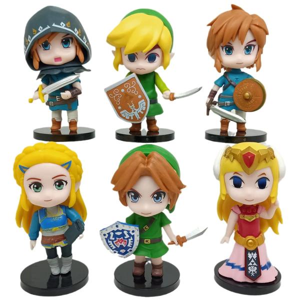 Imagem de Bonecos Zelda Link & Princesa Zelda - 6 Peças (10cm) - Decoração Anime