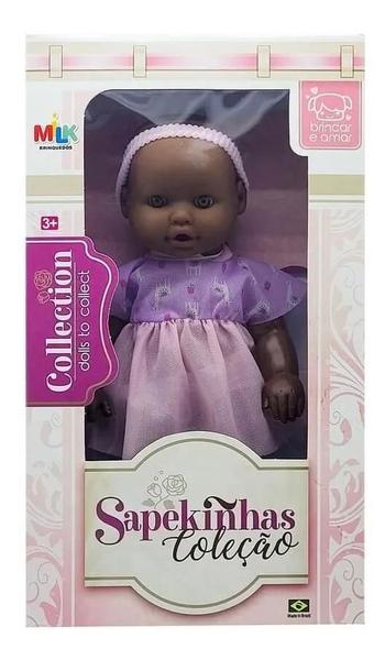 Bonequinha Boneca Negra Sapekinhas Bebê Brinquedo Infantil - Milk Brinquedos Imagem de Bonequinha Boneca Negra Sapekinhas Bebê Brinquedo Infantil