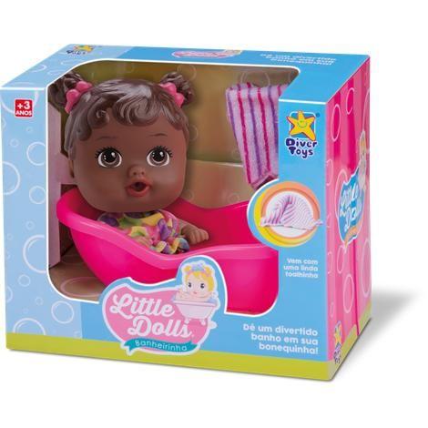 Imagem de Bonequinha Little Dolls Negra Banheirinha Divertoys