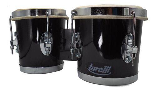 Imagem de Bongo Torelli Com Pedestal 6x7 Tb010 Preto Pele Couro Madeira