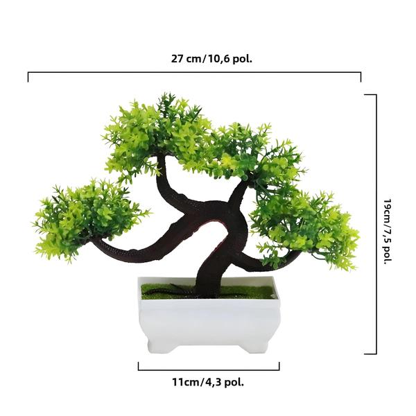 Imagem de Bonsai Artificial Dragão Bigode - Planta Verde para Decoração de Mesa e Escritório