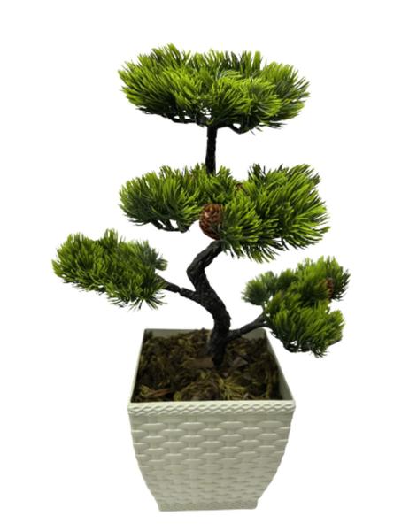 Imagem de Bonsai Artificial Mini Árvore Japonesa de Mesa Vaso Branco Japão