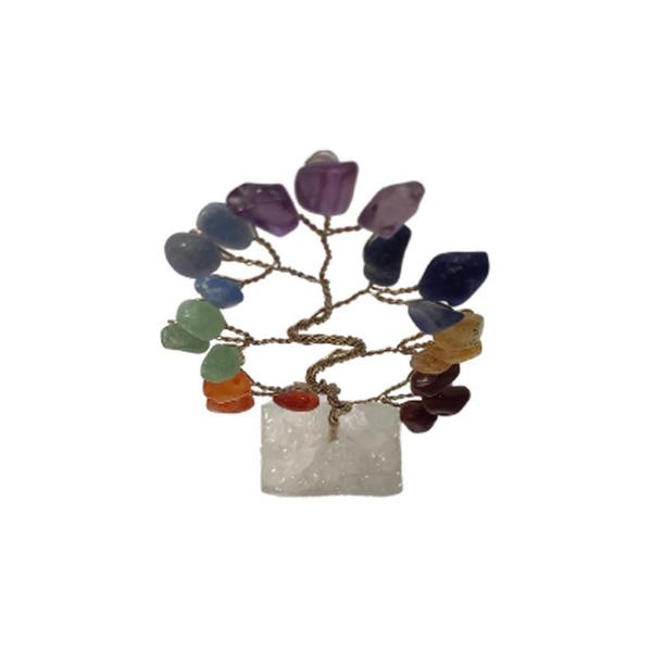 Imagem de Bonsai Pedra 7 Chakras Base Cristais 10Cm