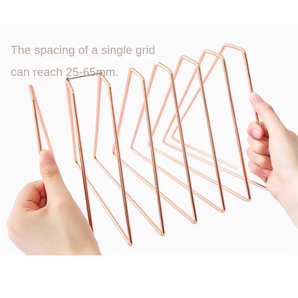 Bookends metálicos triangulares retráteis, bookends simples, - Wokex Imagem de Bookends metálicos triangulares retráteis, bookends simples,