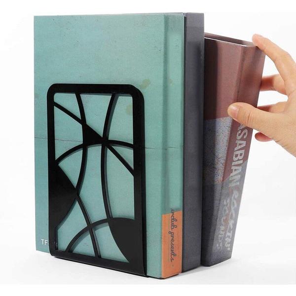 Imagem de Bookends Wokex Shelf Suporte de livros de mesa Black Metal 17,5x12x9,5