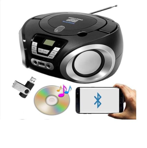 Imagem de Boombox mega star  Mp3 Cd Cd-r/rw Entrada Usb bivolt  preto