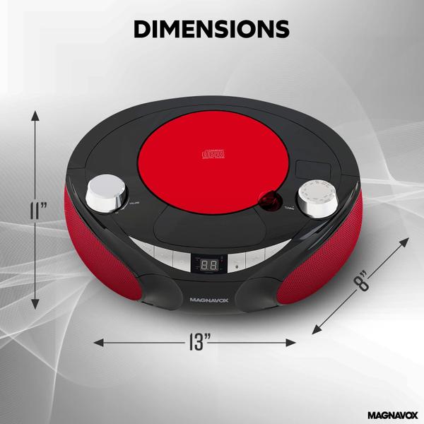 Boombox Portátil Magnavox MD6949 com Rádio AM/FM e Bluetooth