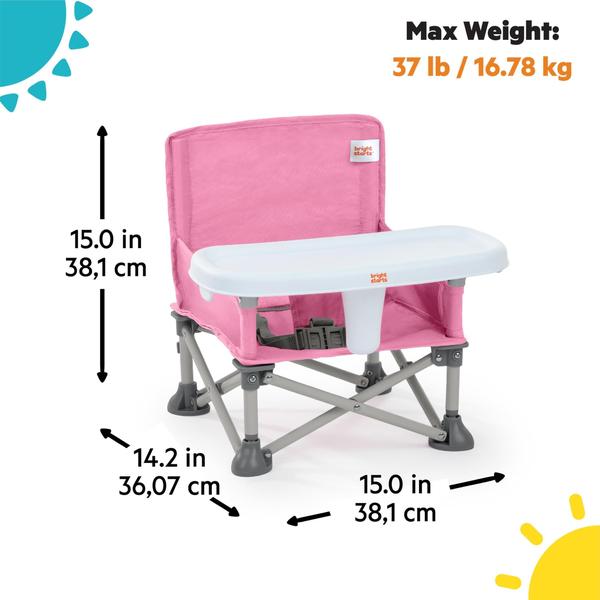 Imagem de Booster portátil Bright Starts Pop 'N Sit Pink 6m-3y