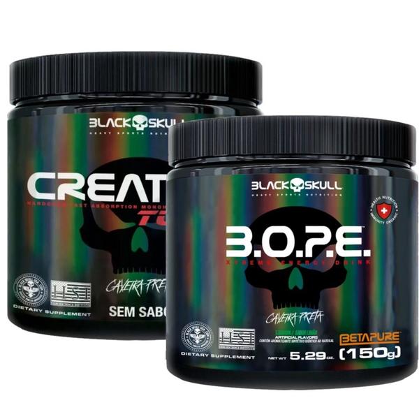 Imagem de Bope Pré Treino 150g + Creatina 150g Turbo Black Skull