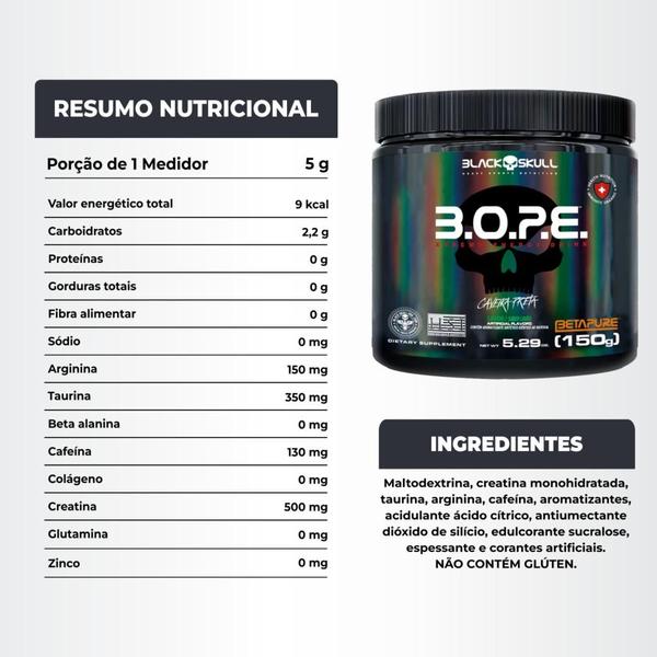 Imagem de Bope Pré Treino 150g + Creatina 150g Turbo Black Skull