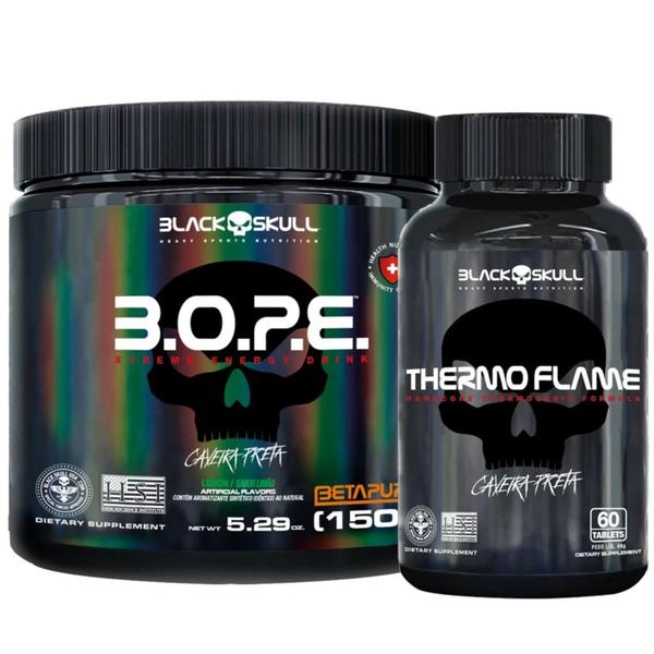 Imagem de Bope Pré Treino 150g + Thermo Flame 60 Caps Black Skull