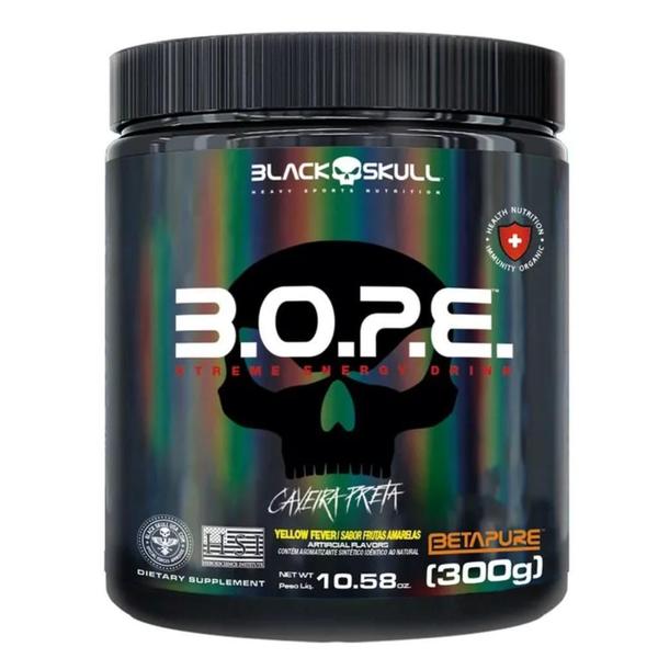 Bope Pré Treino 300g + Bcaa 2400mg 30 Caps Black Skull Imagem de Bope Pré Treino 300g + Bcaa 2400mg 30 Caps Black Skull