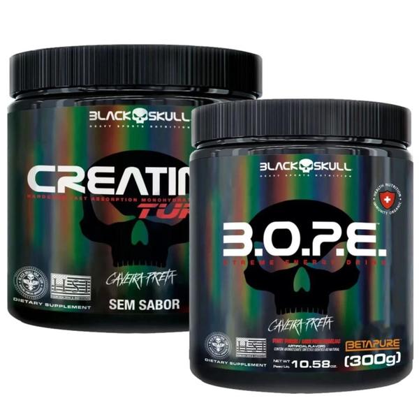 Imagem de Bope Pré Treino 300g + Creatina 150g Turbo Black Skull