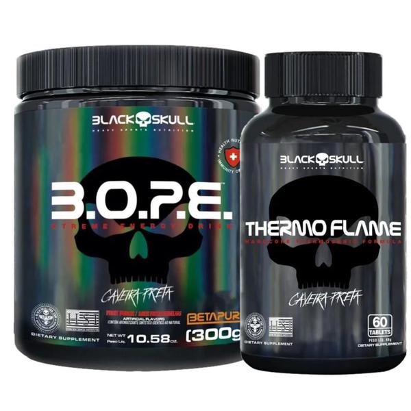 Imagem de Bope Pré Treino 300g + Thermo Flame 60 Caps Black Skull