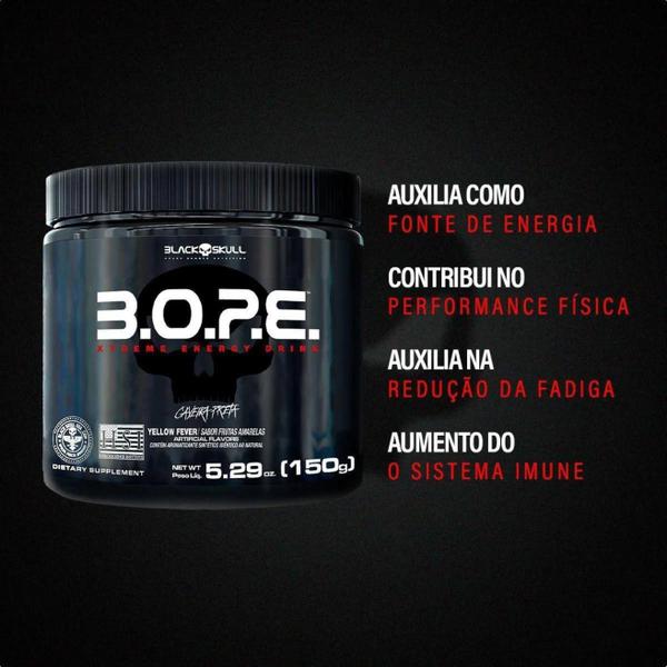 Imagem de BOPE Pré Treino Black Skull - B.O.P.E. Caveira Preta - Energia / Força