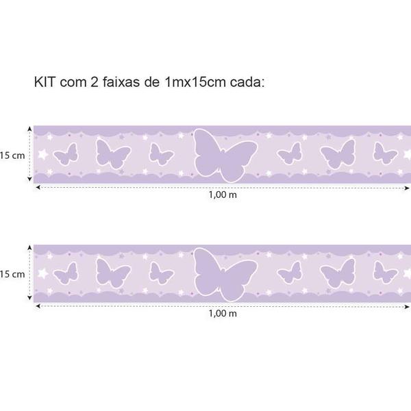 Imagem de Borboleta faixa adesiva decorativa de parede infantil bebê